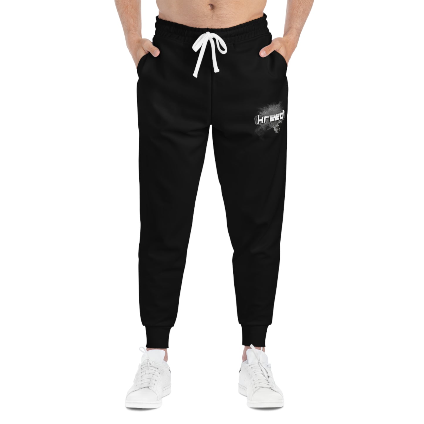 Kreed Casual Black Logo Print Joggers