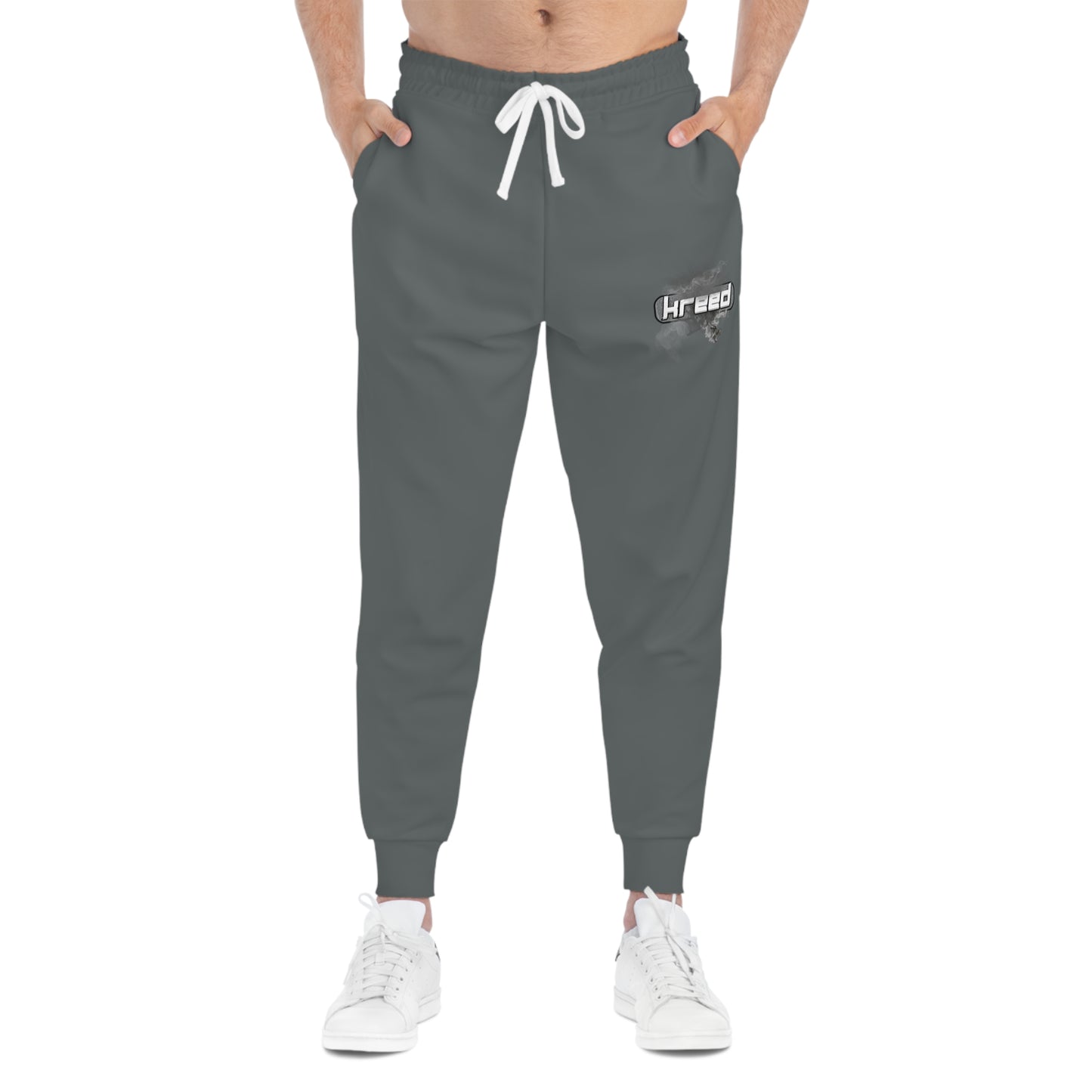 Kreed Casual Dark Grey Logo Print Joggers