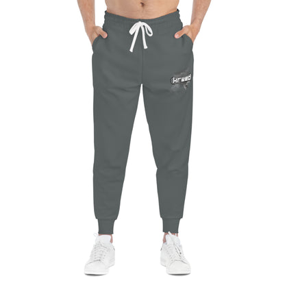 Kreed Casual Dark Grey Logo Print Joggers