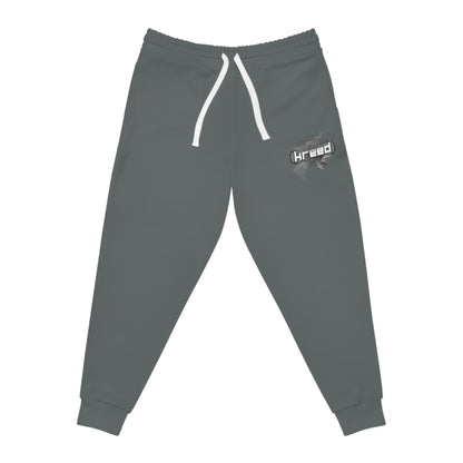 Kreed Casual Dark Grey Logo Print Joggers